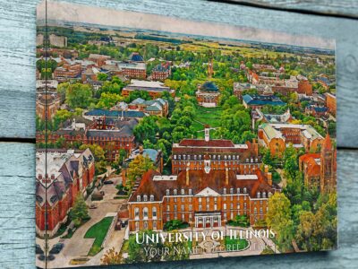 UNIVERSITY ILLINOIS CAMPUS CANVAS PRINT HANGING ON WALL