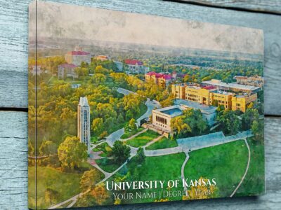 University of Kansas watercolor. Graduation gift, University of Kansas, College wall art,  College WC
