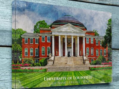 UNIVERSITY OF LOUISVILLE CAMPUS CANVAS PRINT HANGING ON WALL