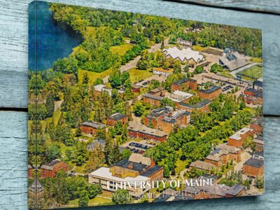 UNIVERSITY OF MAINE CAMPUS CANVAS PRINT HANGING ON WALL