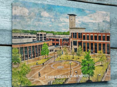 UNIVERSITY OF MEMPHIS CAMPUS CANVAS PRINT HANGING ON WALL