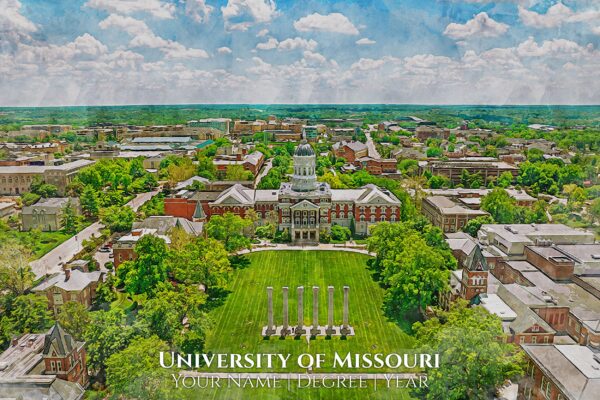 UNIVERSITY OF MISSOUTI  IMAGE SHOWING CAMPUS BUILDING