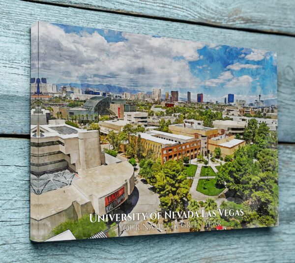 UNIVERSITY OF NEVADA LAS VEGAS CAMPUS CANVAS PRINT HANGING ON WALL