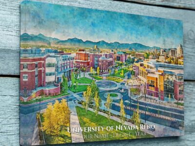 UNIVERSITY OF NEVEDA RENO CAMPUS CANVAS PRINT HANGING ON WALL