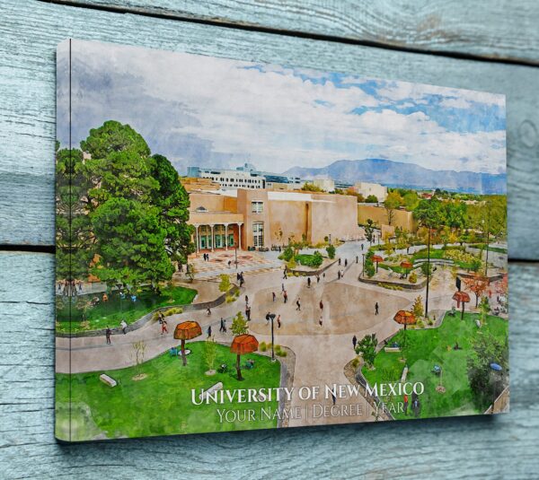 UNIVERSITY OF NEW MEXICO CAMPUS CANVAS PRINT HANGING ON WALL