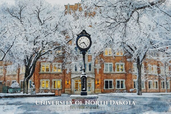 UNIVERSITY OF NORTH DAKOTA   WATERCOLOR PRINT