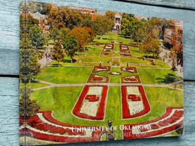 UNIVERSITY OF OKLAHOMA CAMPUS CANVAS PRINT HANGING ON WALL