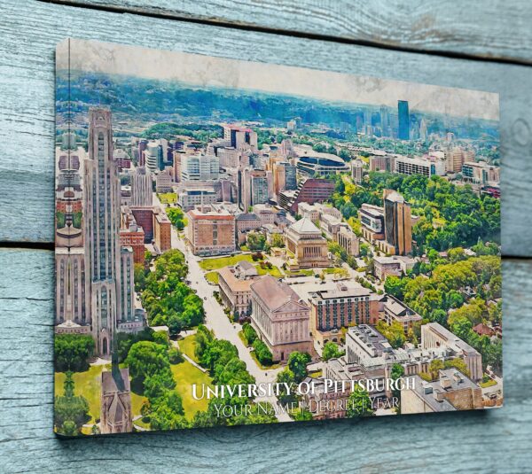University of Pittsburgh Graduation Gift Canvas Campus Painting Print