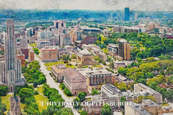 University of Pittsburgh Graduation Gift Canvas Campus Painting Print - Image 2