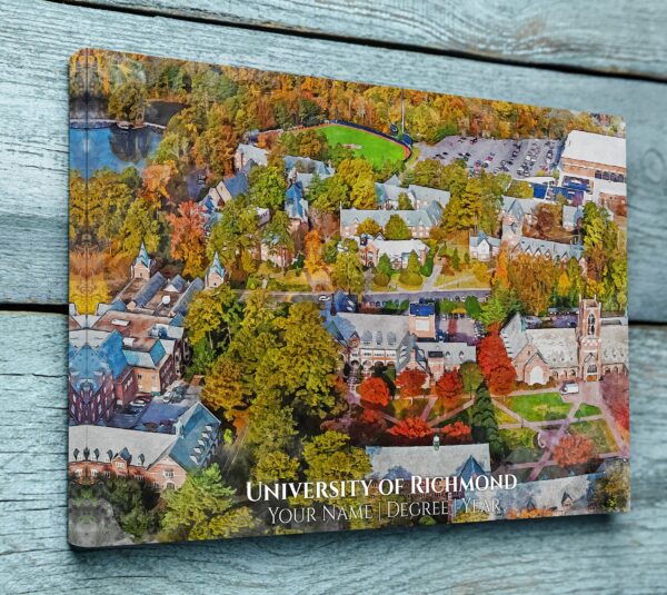UNIVERSITY OF RICHMOND CAMPUS CANVAS PRINT HANGING ON WALL