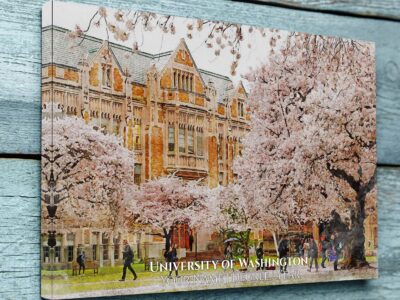 University of Washington watercolor. Graduation gift, University of Washington , College wall art,  College WC