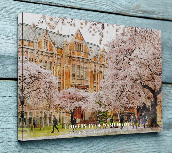 University of Washington watercolor. Graduation gift, University of Washington , College wall art,  College WC