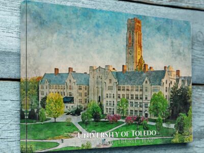 University of Toledo watercolor. Graduation gift, University of Toledo , College wall art,  College WC