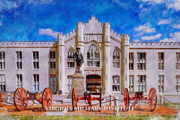 Virginia Military Institute watercolor, Graduation gift, Virginia Military Institute Print, College wall art,  College WC - Image 2