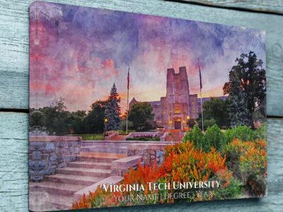 VIRGINIA TECH UNIVERSITY CAMPUS CANVAS PRINT HANGING ON WALL