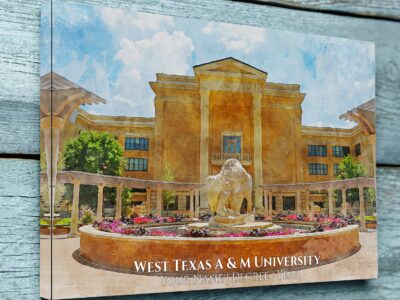 West Texas A&M University watercolor. Graduation gift, West Texas AM University , College wall art,  College WC