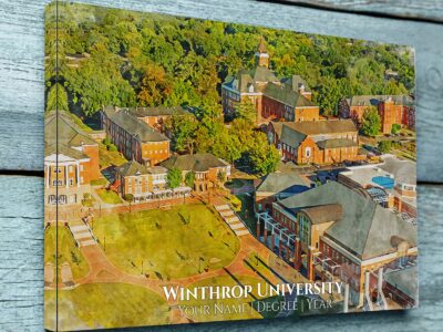 WINDTHROP UNIVERSITY CAMPUS CANVAS PRINT HANGING ON WALL