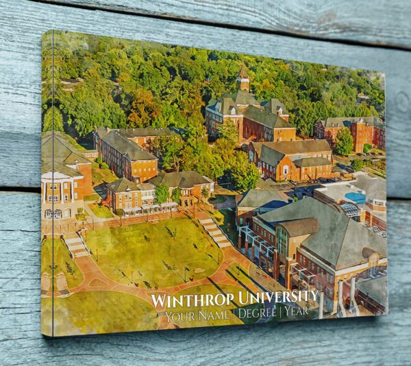 WINDTHROP UNIVERSITY CAMPUS CANVAS PRINT HANGING ON WALL