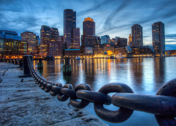 Boston Skyline Harbor, Boston Canvas, Wall canvas, 3 panels canvas,  Boston Color Canvas Art Print, Boston print, Boston photo, wall art