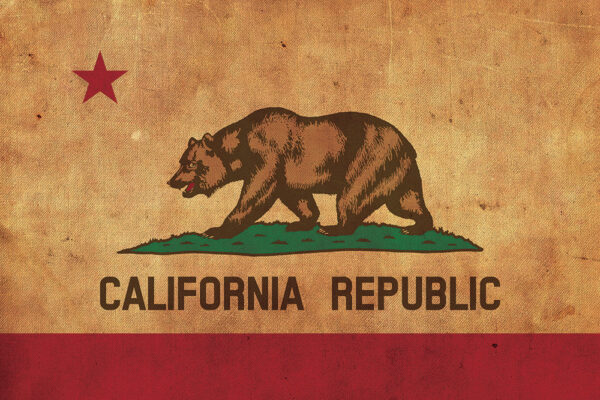 Vintage California Flag on Canvas, California, Flag, Wall Art, California Photo, California Print,West Coast Flag, Single or Multiple Panels