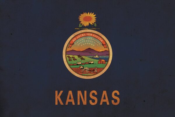 Vintage Kansas Flag on Canvas, Kansas,  Flag, Wall Art, Kansas Photo, Kansas Print, Fine Art, Kansas state, Single or Multiple Panels
