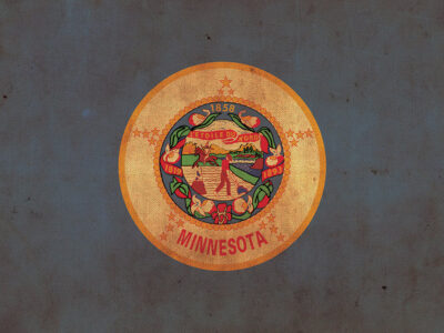Vintage Minnesota Flag on Canvas, Flag, Wall Art, Minnesota Photo, Minnesota Print,  Fine Art,  Lakes Flag, Single or Multiple Panels