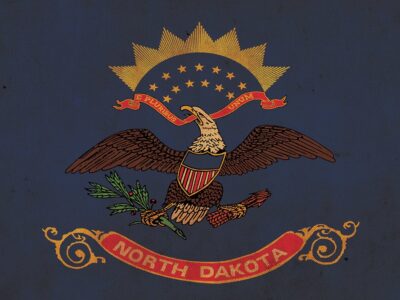 Vintage North Dakota Flag on Canvas, North Dakota Flag, Wall Art, North Dakota Photo North Dakota Print, Single or Multiple Panels