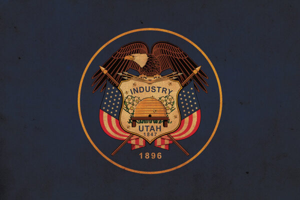 Vintage Utah Flag on Canvas, Utah, Flag, Wall Art, Utah Photo, Utah flag on canvas, Flag, Single or Multiple Panels Indiana flag