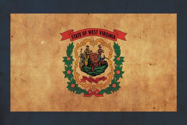 Vintage West Virginia Flag on Canvas,West Virginia, Wall Art,West Virginia Photo, Virginia Print, West Virginia , Single or Multiple Panels
