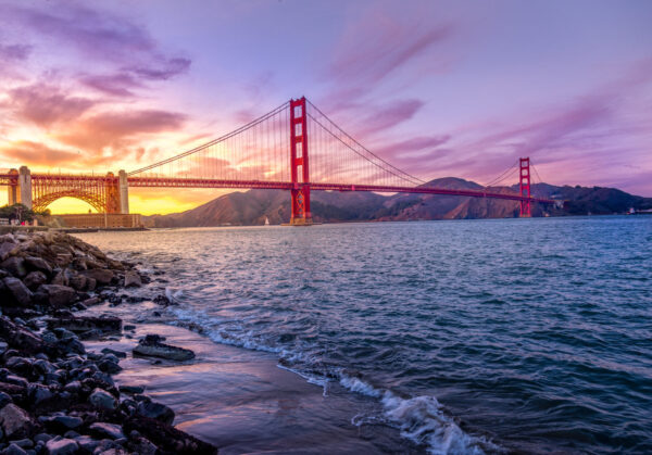 Golden Gate Bridge Printed on Canvas, Golden Gate Bridge, Large Goldn Gate Bridge, Print Golden Gate Bridge, wall art, Canvas gifts, art
