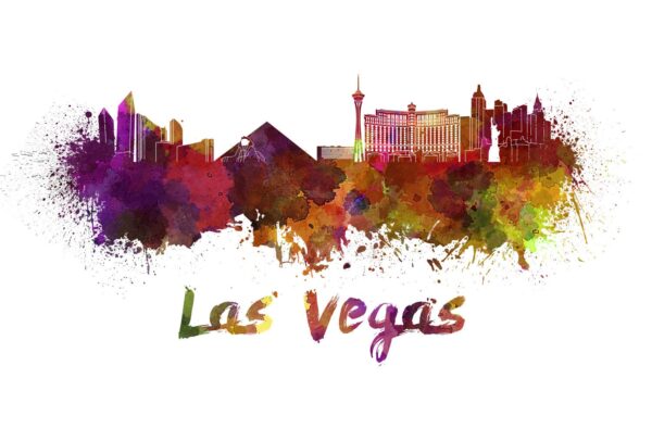 Las Vegas skyline watercolor canvas, Las Vegas Canvas Print, Las Vegas wall art, Canvas Wall Art, Watercolor Skyline, Gift Ideas, Watercolor