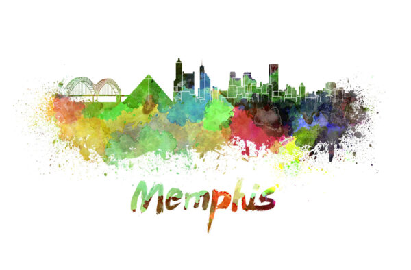 Memphis skyline watercolor canvas, Memphis Canvas Print, Memphis wall art, Canvas Wall Art, Watercolor Skyline, Gift Ideas, Memphis print