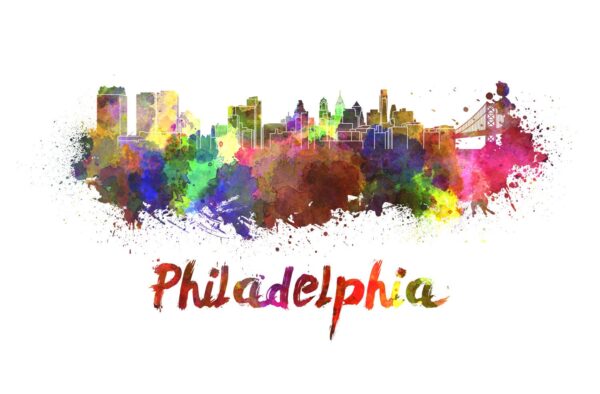 Philadelphia skyline watercolor canvas, Philadelphia Canvas Print, Philly wall art, Philly  Canvas Wall Art, Watercolor Skyline, Gift Ideas