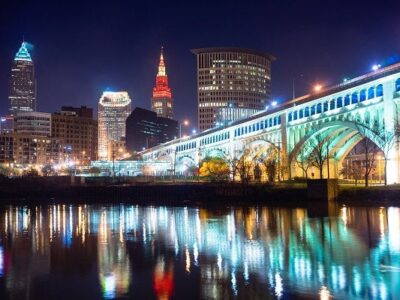 Cleveland at night, Cleveland Canvas, Cleveland skyline, Cleveland Wall canvas, Cleveland wall art, Cleveland canvas, Ohio wall art