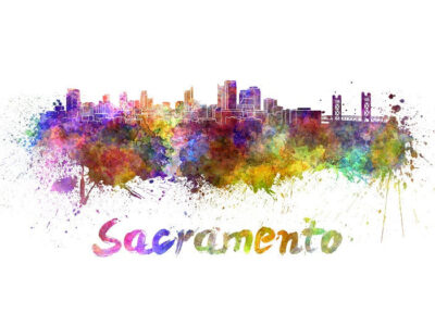 Sacramento skyline watercolor canvas, Sacramento Canvas Print, Sacramento wall art, Sacramento Canvas Wall Art,Sacramento California