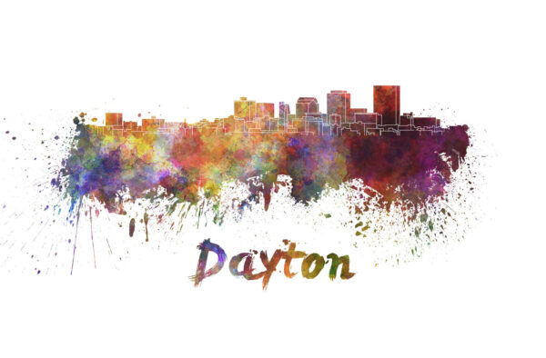 Dayton skyline watercolor canvas, Dayton Ohio Canvas, Dayton wall art, Dayton Canvas Wall Art, Dayton watercolor wall art canvas