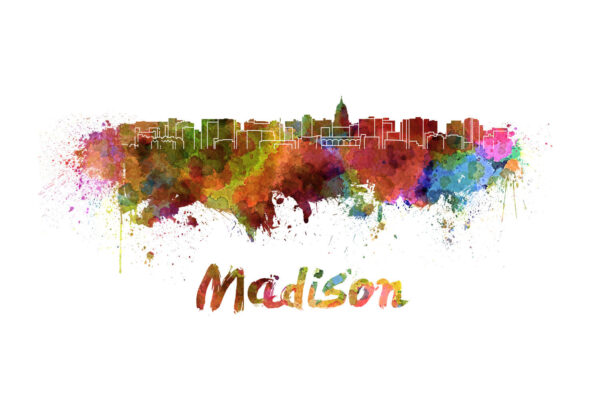 Madison skyline watercolor canvas,  Madison Canvas, Madison wall art, Madison Canvas Wall Art, Madison wall art canvas,Madison Wisconsin