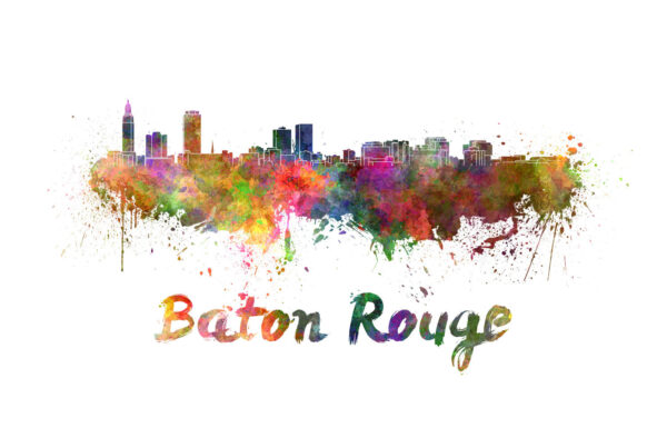Baton Rouge skyline watercolor canvas,  Baton Rouge Canvas, Baton Rouge wall art, Baton Rouge Canvas Wall Art, Baton Rouge wall art canvas
