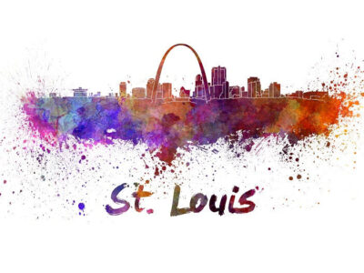 St Louis skyline watercolor canvas,  St Louis Canvas, St Louis wall art, St Louis Canvas Wall Art, St Louis wall art canvas, St Louis