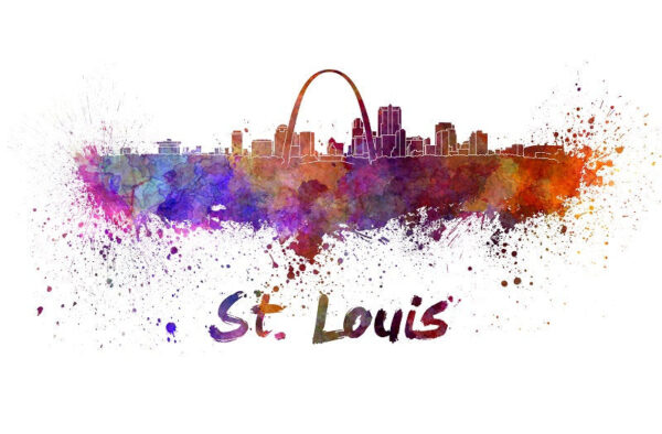 St Louis skyline watercolor canvas,  St Louis Canvas, St Louis wall art, St Louis Canvas Wall Art, St Louis wall art canvas, St Louis