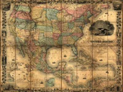 United States Map, Vintage map, Canvas large map, Wall art map, Map of America, Vintage wall art, USA vintage map, USA Decor, Antique map