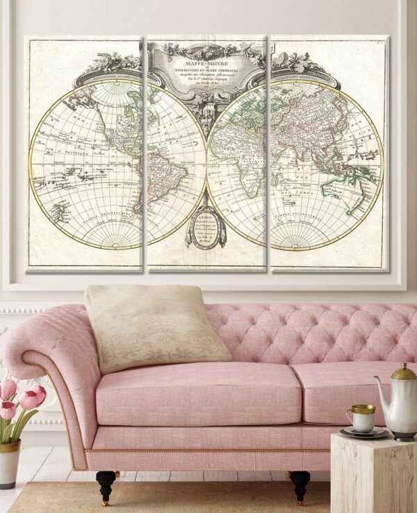 World Map on Canvas, Canvas large map, Wall art map, INTRODUCTORY PRICING,  As large as 4 x 6 FEET, Best price on Etsy