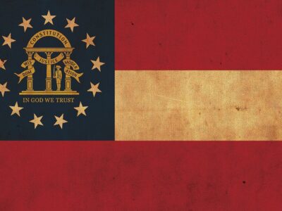 Vintage Georgia Flag on Canvas, Georgia,  Flag, Wall Art, Georgia Photo, Georgia Print, Fine Art, Peach state, Single or Multiple Panels