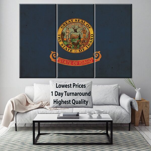 Vintage Idaho Flag on Canvas, Idaho, Flag, Wall Art, Idaho Photo,Idaho flag on canvas, Flag, Single or Multiple Panels Idaho flag