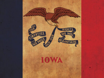 Vintage Iowa Flag on Canvas, Iowa Flag, Wall Art, Iowa Photo, Iowa flag on canvas, Flag, Single or Multiple Panels Iowa flag