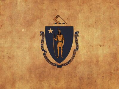Vintage Massachusetts Flag on Canvas, Massachusetts Flag, Wall Art, Massachusetts Photo, Massachusetts Print, Single or Multiple Panels