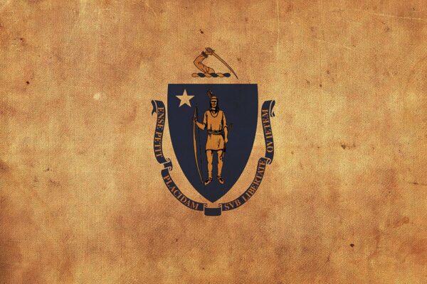 Vintage Massachusetts Flag on Canvas, Massachusetts Flag, Wall Art, Massachusetts Photo, Massachusetts Print, Single or Multiple Panels