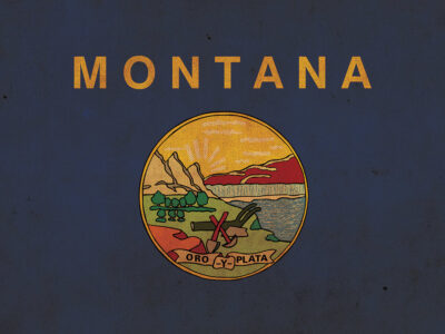 Vintage Montana Flag on Canvas, Montana, Flag, Wall Art, Montana Photo, Montana flag on canvas, Flag, Single or Multiple Panels Indiana flag