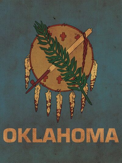 Vintage Oklahoma Flag on Canvas, Oklahoma, Flag, Wall Art, Oklahoma Photo, Oklahoma flag on canvas, Single or Multiple Panels Indiana flag