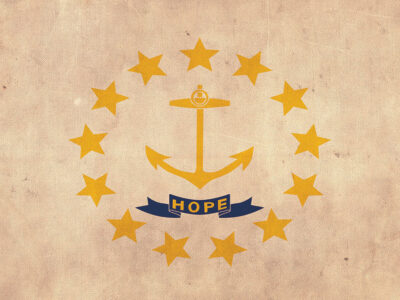Vintage Rhode Island Flag on Canvas, Rhode Island, Flag, Wall Art, Rhode Island Photo flag on canvas, Single or Multiple Panels Indiana flag